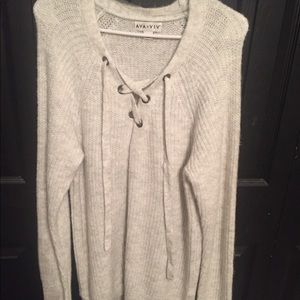 Lace up sweater